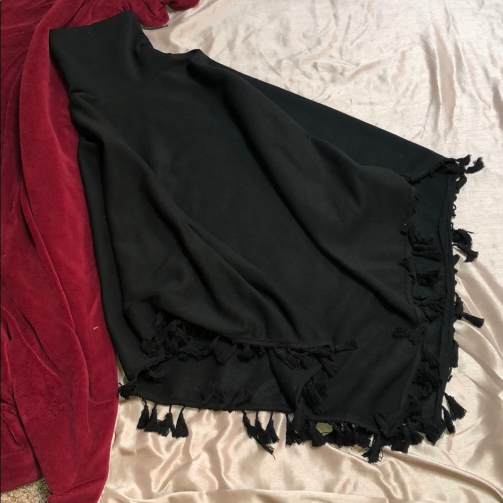 LARGE boho turtleneck poncho